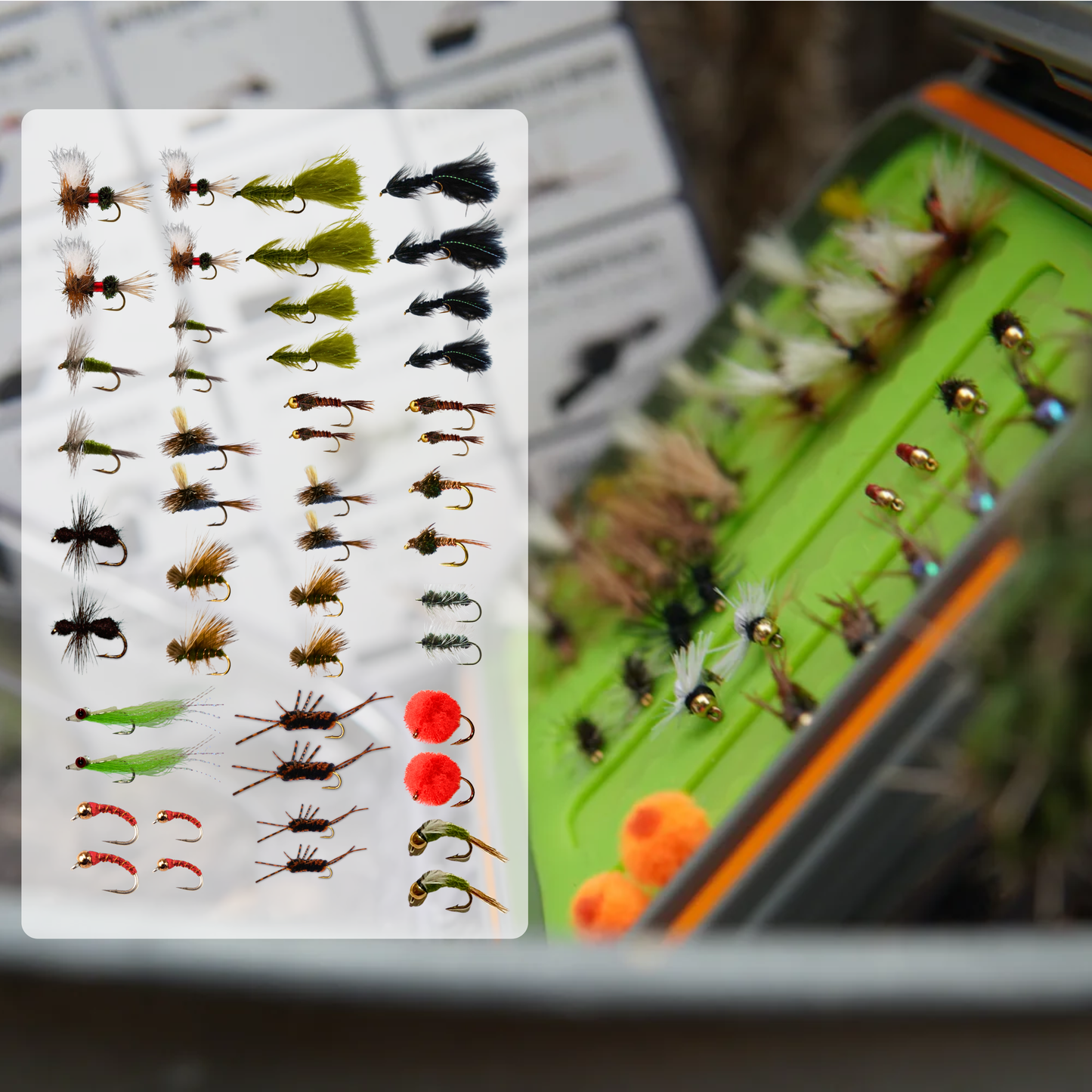 Guide's Stash 48-Piece Fly Fishing Flies Collection