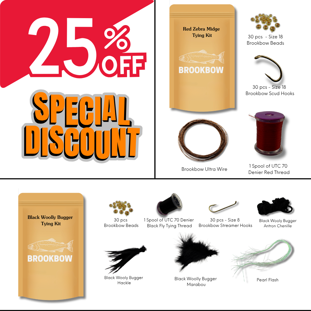 Woolly Bugger + Zebra Midge Tying Kit Bundle - 25% Off