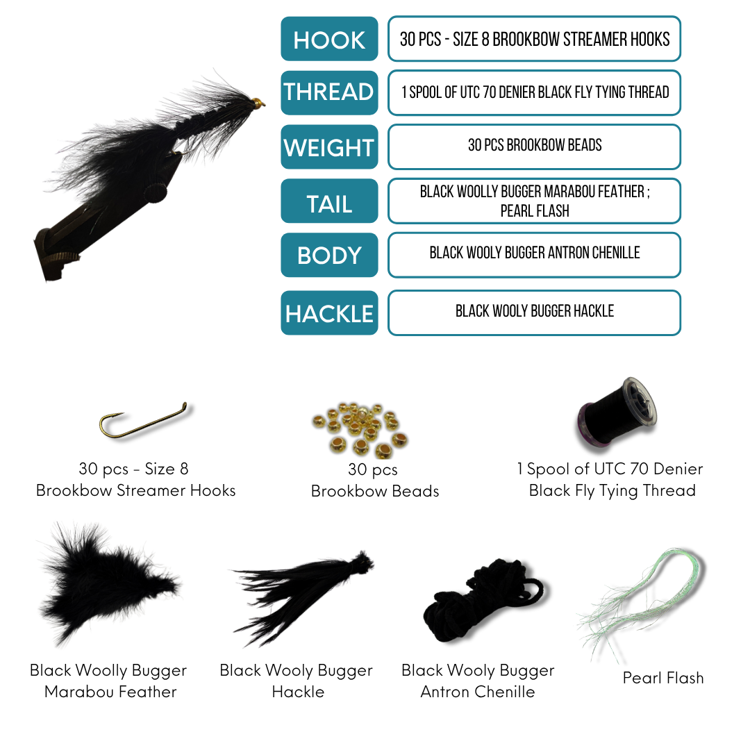 Woolly Bugger + Zebra Midge Tying Kit Bundle - 25% Off